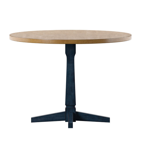 Anna Blue Round Two-Tone Dining Table, image 2